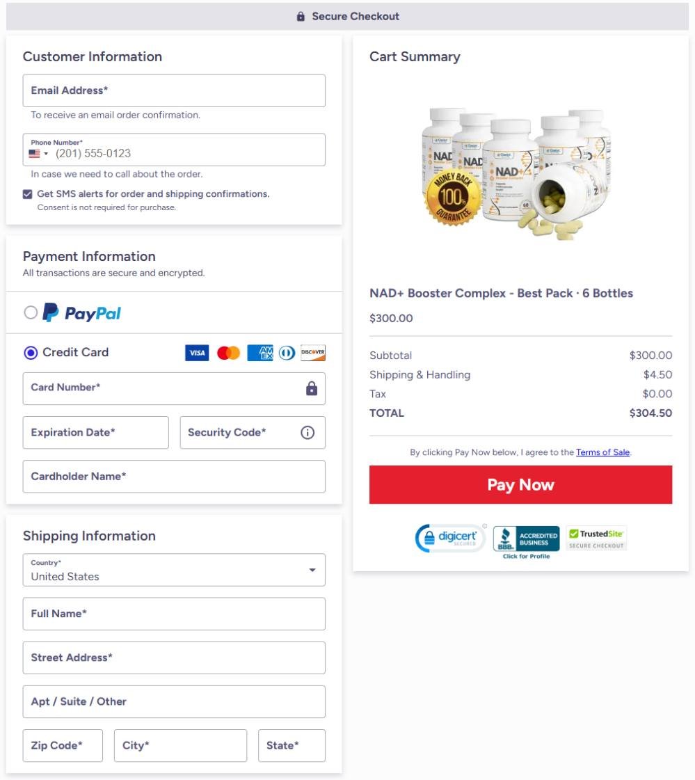 Secure and safe checkout for dietary supplement orders with ClickBank payment protection